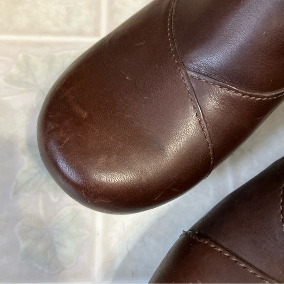Dansko Stacie Clogs Brown Stitch Sides Block Heel leather 9837457800 size 41 - Picture 3 of 9